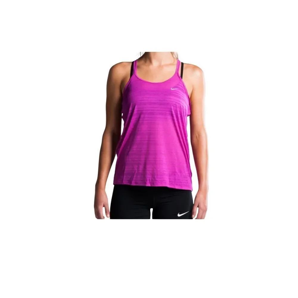 Nike pink string racerback running outdoor tank top size S